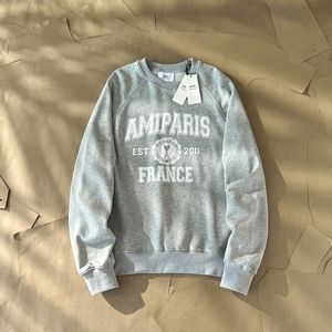 Ami Letter Pattern Sweater - Grey